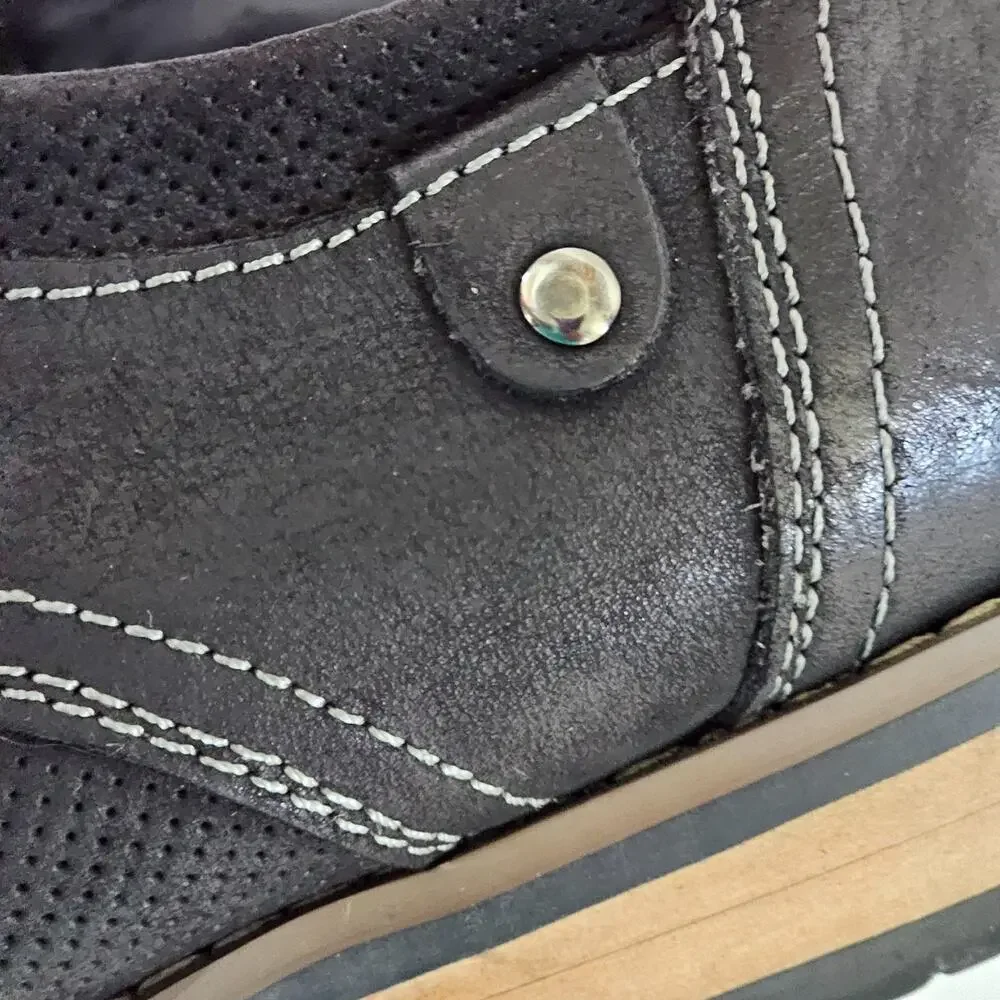 Steve Madden Cherp Derby Dress Shoes Men's 10 Black Leather Perforated Lace Up